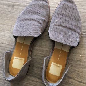 Grey suede loafers